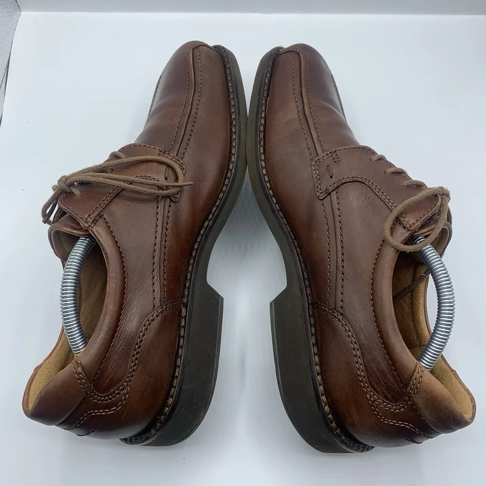 ECCO Men's Seattle Bicycle-Toe Oxford Brown Leather Sz 43 EU 9-9.5 US